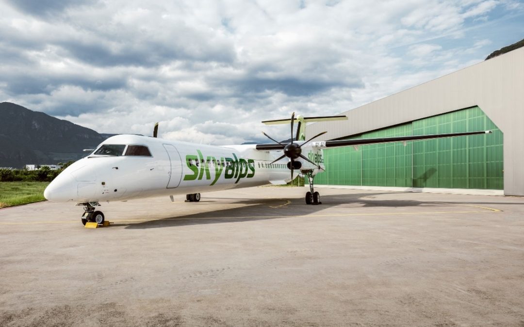 Dash 8 Q-400 in Sky Alps livery